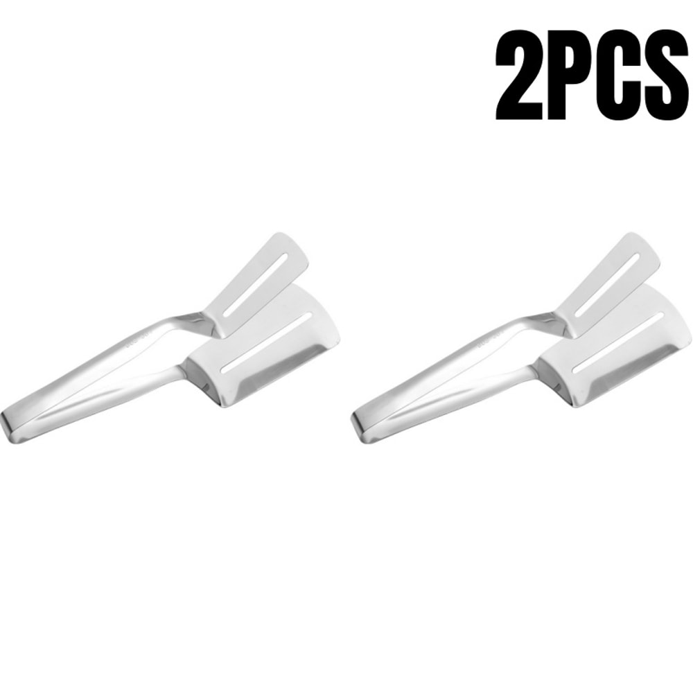 Stainless Steel Steak Tongs DoubleSided Spatula For Fish Pizza And BBQ 7