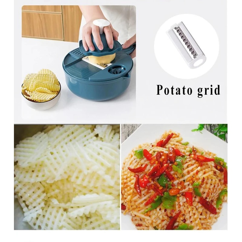 Vegetable Chopper and Mandoline Slicer with Container