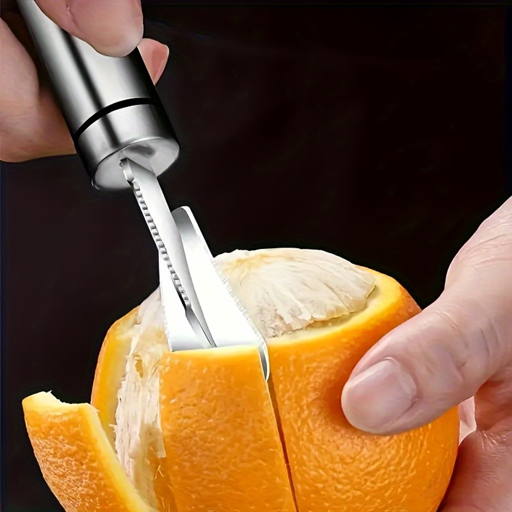 Stainless Steel Orange Peeler Tool With Handle For Citrus And Lemon 4