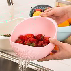 food grade rice washing bowl vegetable washing basket kitchen colander