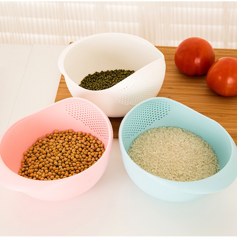 Food Grade Rice Washing Bowl Vegetable Washing Basket Kitchen Colander