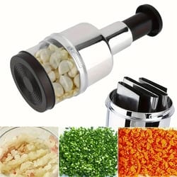 stainless steel garlic press and manual garlic chopper with storage cup