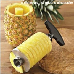 stainless steel pineapple corer and pineapple slicer for easy fruit prep