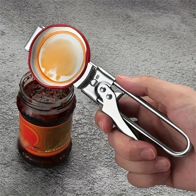 Adjustable Stainless Steel Jar Opener for Weak Hands and Bottle Lids