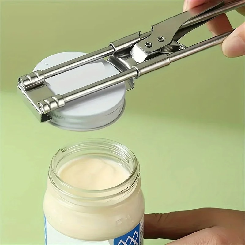 Adjustable Stainless Steel Jar Opener for Weak Hands and Bottle Lids