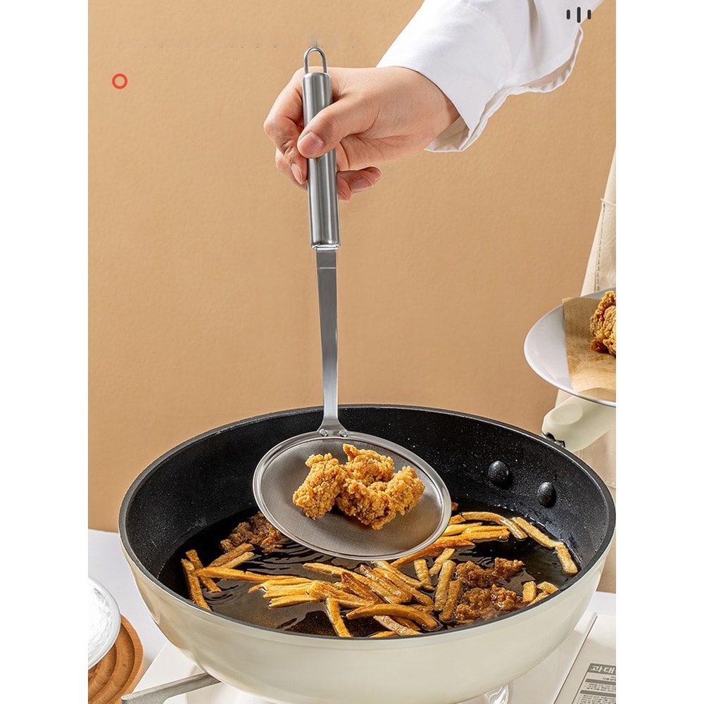 Stainless Steel Fat Skimmer Spoon Fine Mesh Strainer For Oil Foam And Residue 1