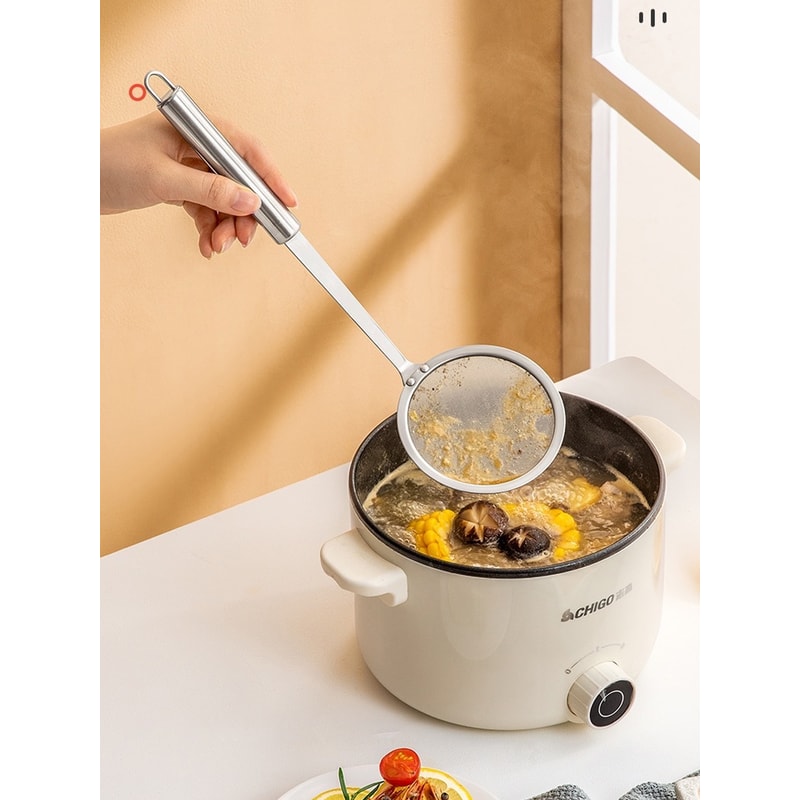 Stainless Steel Fat Skimmer Spoon Fine Mesh Strainer For Oil Foam And Residue 5