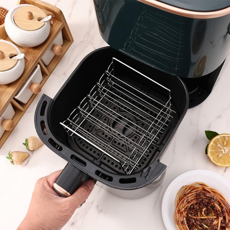 Stainless Steel Air Fryer Skewer Rack Vertical Grill Rack for Kebabs and Meal Prep