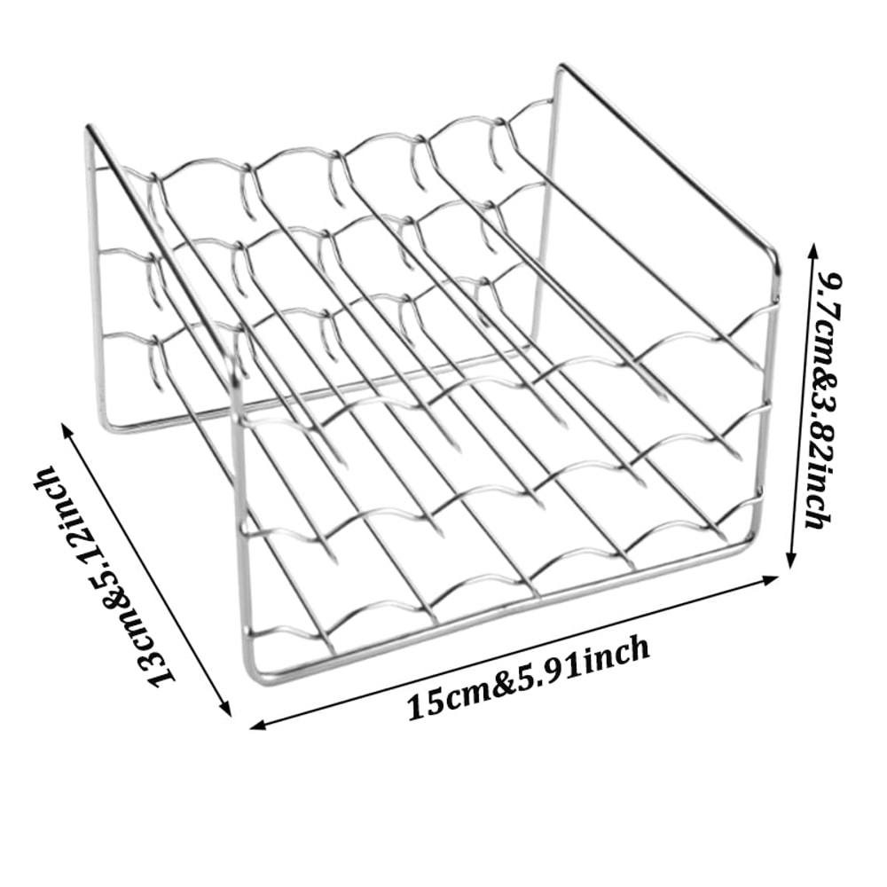 Stainless Steel Air Fryer Skewer Rack Vertical Grill Rack for Kebabs and Meal Prep