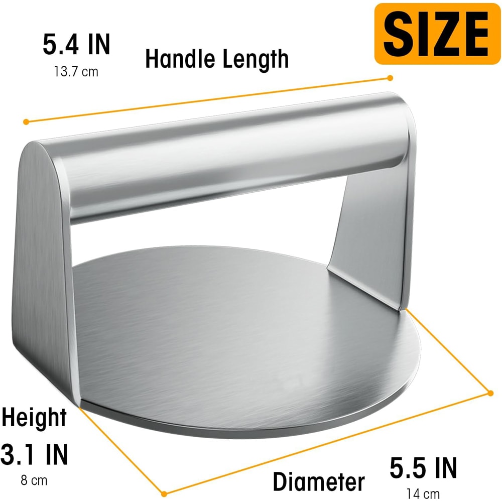 Stainless Steel Burger Press For Even Patties And Smash Burgers 3