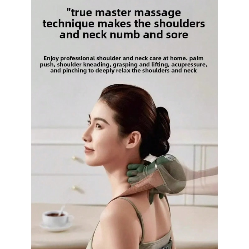 Cordless Heated Neck and Shoulder Massager with Deep Tissue Kneading