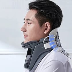 airbag neck traction device for cervical neck relief at home and office