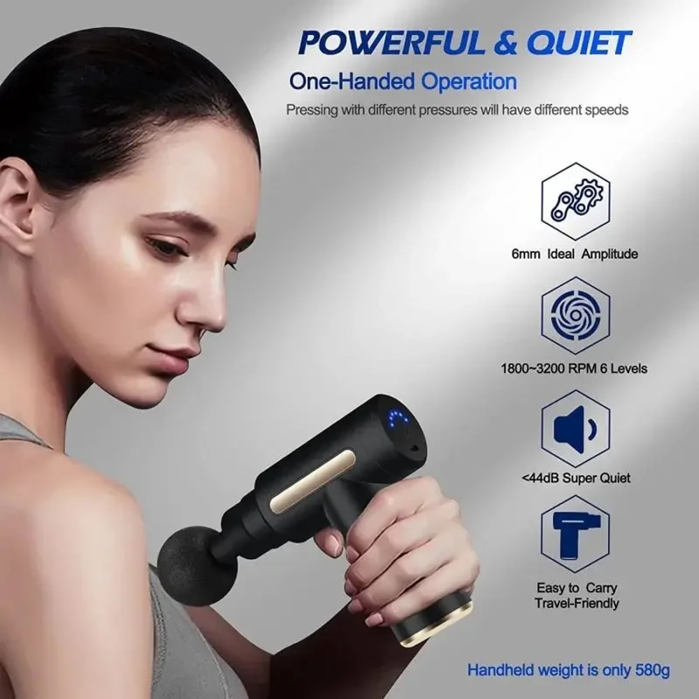 Portable Percussion Massage Gun For Deep Tissue Relief Electric Massager With LED Touch Screen 2