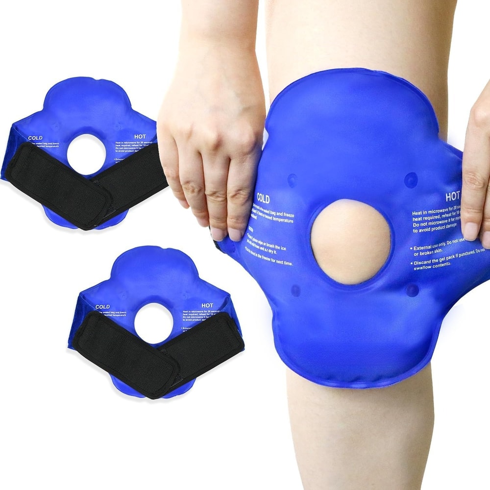 Knee Ice Pack for Injury Relief Reusable Hot Cold Gel Compression Wrap for Swelling and Pain