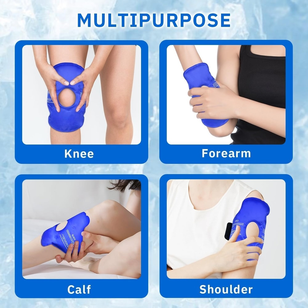 Knee Ice Pack for Injury Relief Reusable Hot Cold Gel Compression Wrap for Swelling and Pain