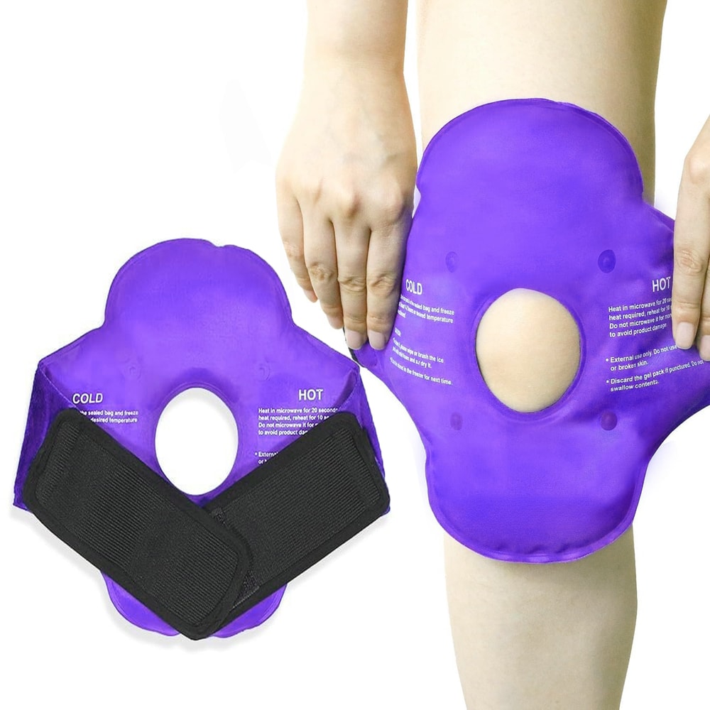 Knee Ice Pack for Injury Relief Reusable Hot Cold Gel Compression Wrap for Swelling and Pain