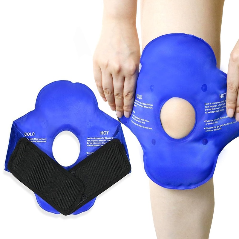Knee Ice Pack for Injury Relief Reusable Hot Cold Gel Compression Wrap for Swelling and Pain