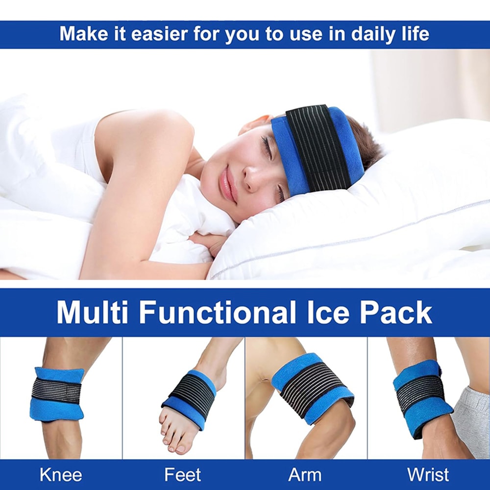 Gel Ice Packs With Adjustable Elastic Strap Hot Cold Compress For Shoulder Back Knee Neck And Ankl 2