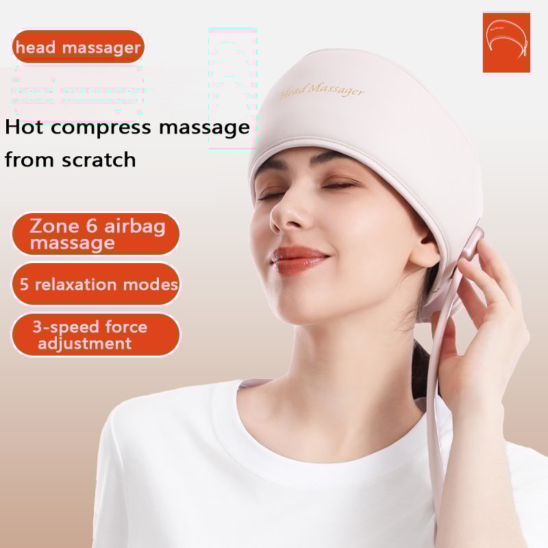 Airbag Head Massager with Heat Therapy for Scalp Relaxation and Stress Relief