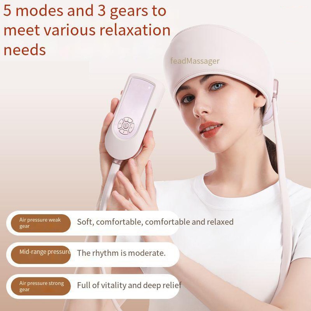 Airbag Head Massager with Heat Therapy for Scalp Relaxation and Stress Relief