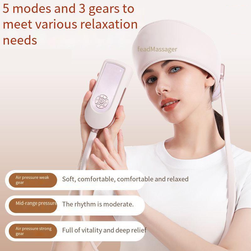 Airbag Head Massager with Heat Therapy for Scalp Relaxation and Stress Relief