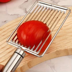 stainless steel tomato slicer manual vegetable and fruit cutter for quick, perfect slices