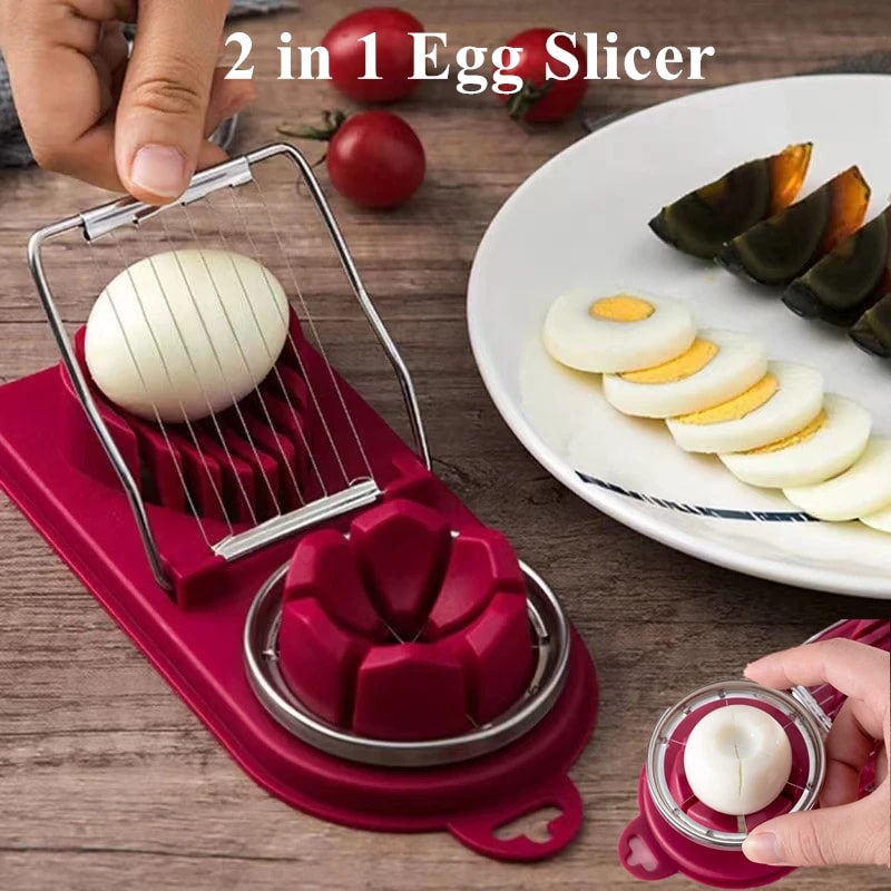 Stainless Steel Egg Slicer And Flower Shape Luncheon Meat Cutter 2