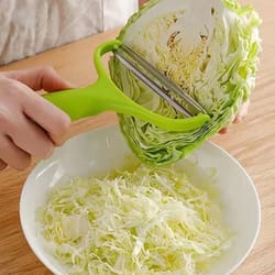 wide mouth cabbage peeler and vegetable shredder with stainless steel blade