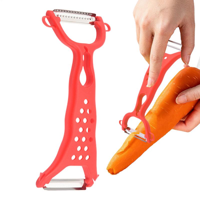 Stainless Steel MultiFunction Vegetable Peeler Potato Grater DoubleHeaded Kitchen Tool For Carrots 0
