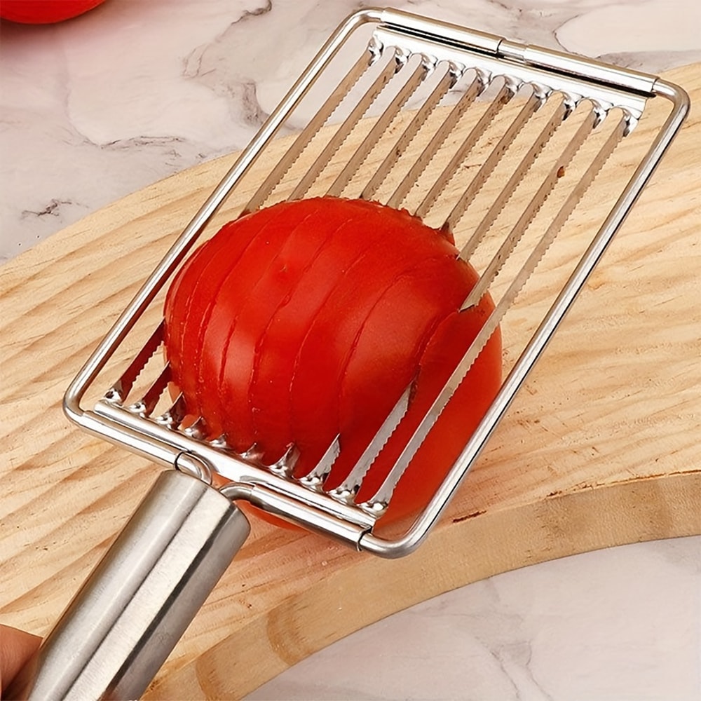 Stainless Steel Tomato And Egg Slicer For Soft Fruits Easy Grip Kitchen Cutter 0