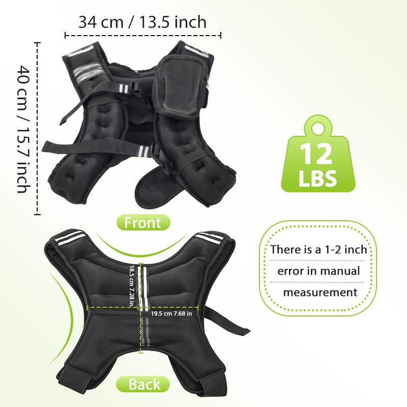 Weighted Vest for Running and Strength Training with Reflective Stripes and Pocket