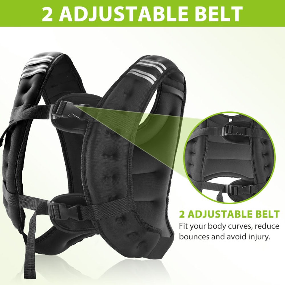 Weighted Vest for Running and Strength Training with Reflective Stripes and Pocket