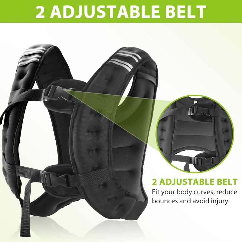 Weighted Vest for Running and Strength Training with Reflective Stripes and Pocket