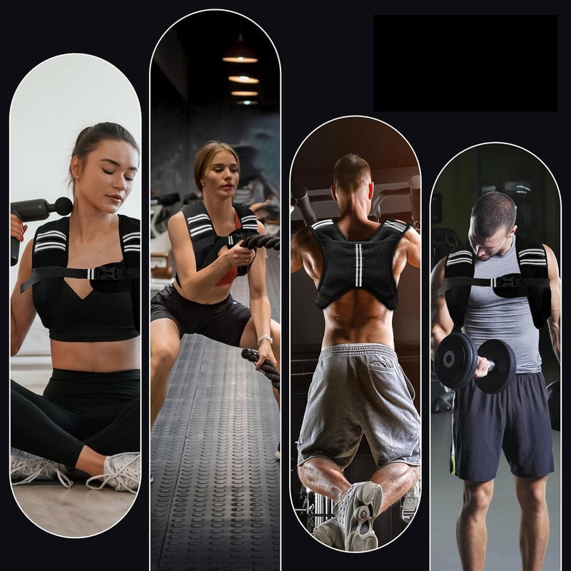 Weighted Vest for Running and Strength Training with Reflective Stripes and Pocket