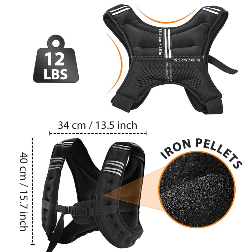 Reflective Weighted Vest For Men And Women Adjustable Running And Strength Training Vest 2