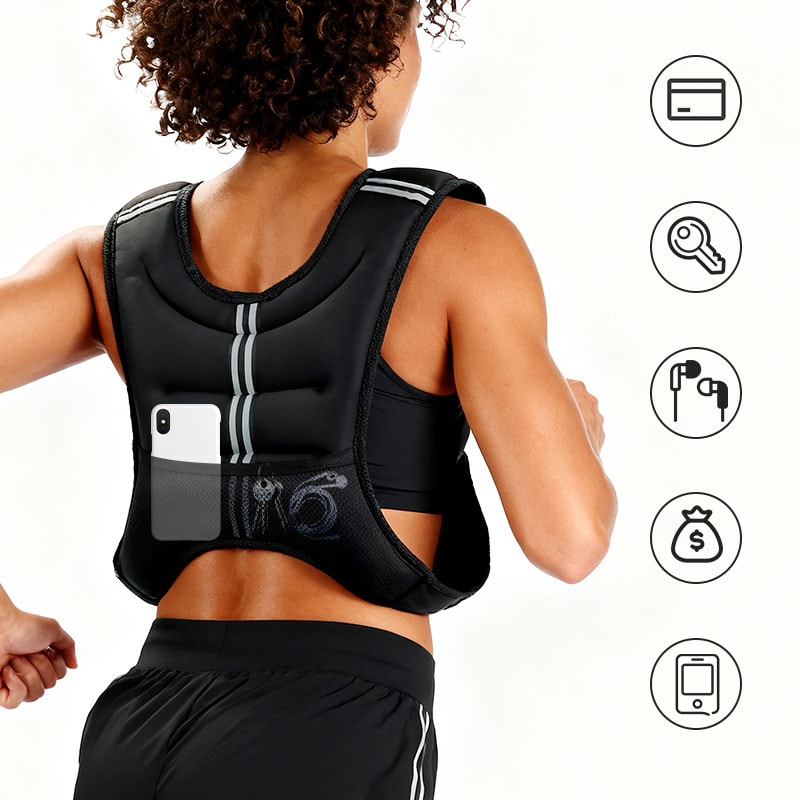 Reflective Weighted Vest For Men And Women Adjustable Running And Strength Training Vest 5