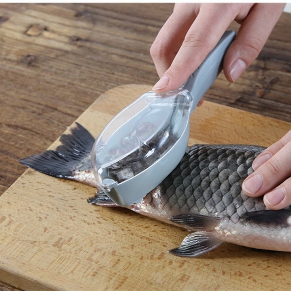 Fish Scale Scraper With Lid Manual Fish Scaler For Clean Kitchen Prep 1