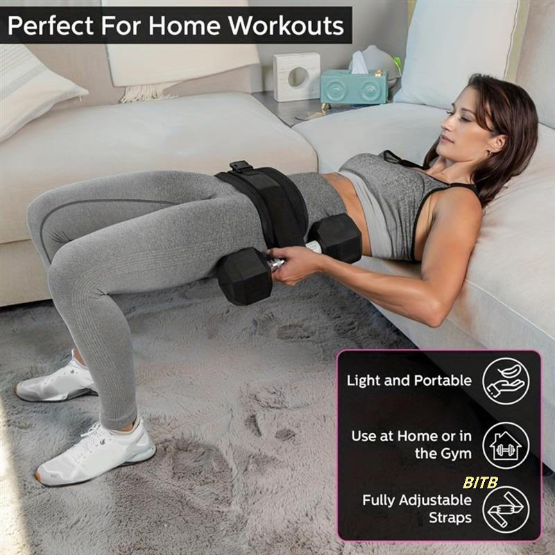 Adjustable Hip Thrust Belt Glute Trainer for Dumbbells Home Gym Workout