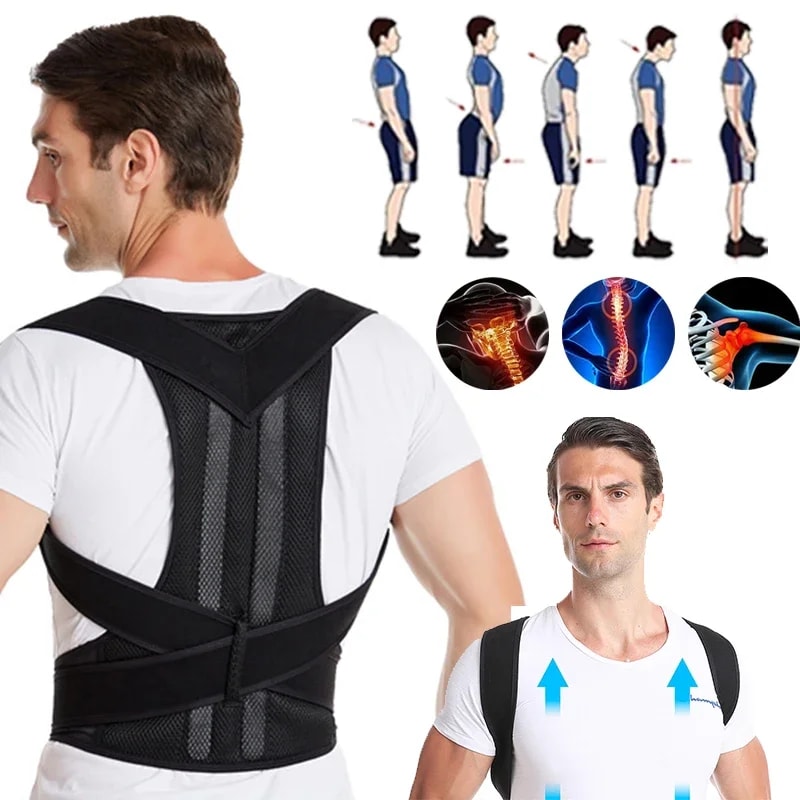 Adjustable Posture Corrector Belt Back Support Lumbar Brace For Shoulder And Spine Alignment 1