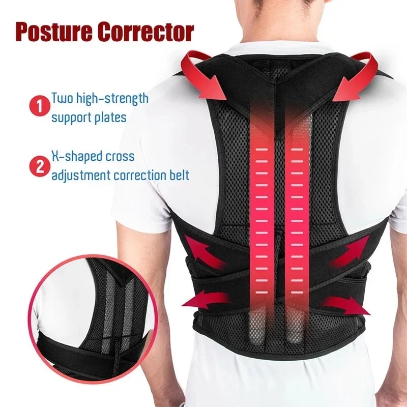 Adjustable Posture Corrector Belt Back Support Lumbar Brace For Shoulder And Spine Alignment 4