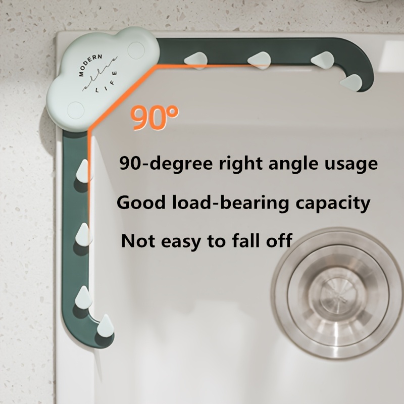 Kitchen Sink Strainer Set Triangle Draining Basket & Hanging Storage Rack for Food Waste