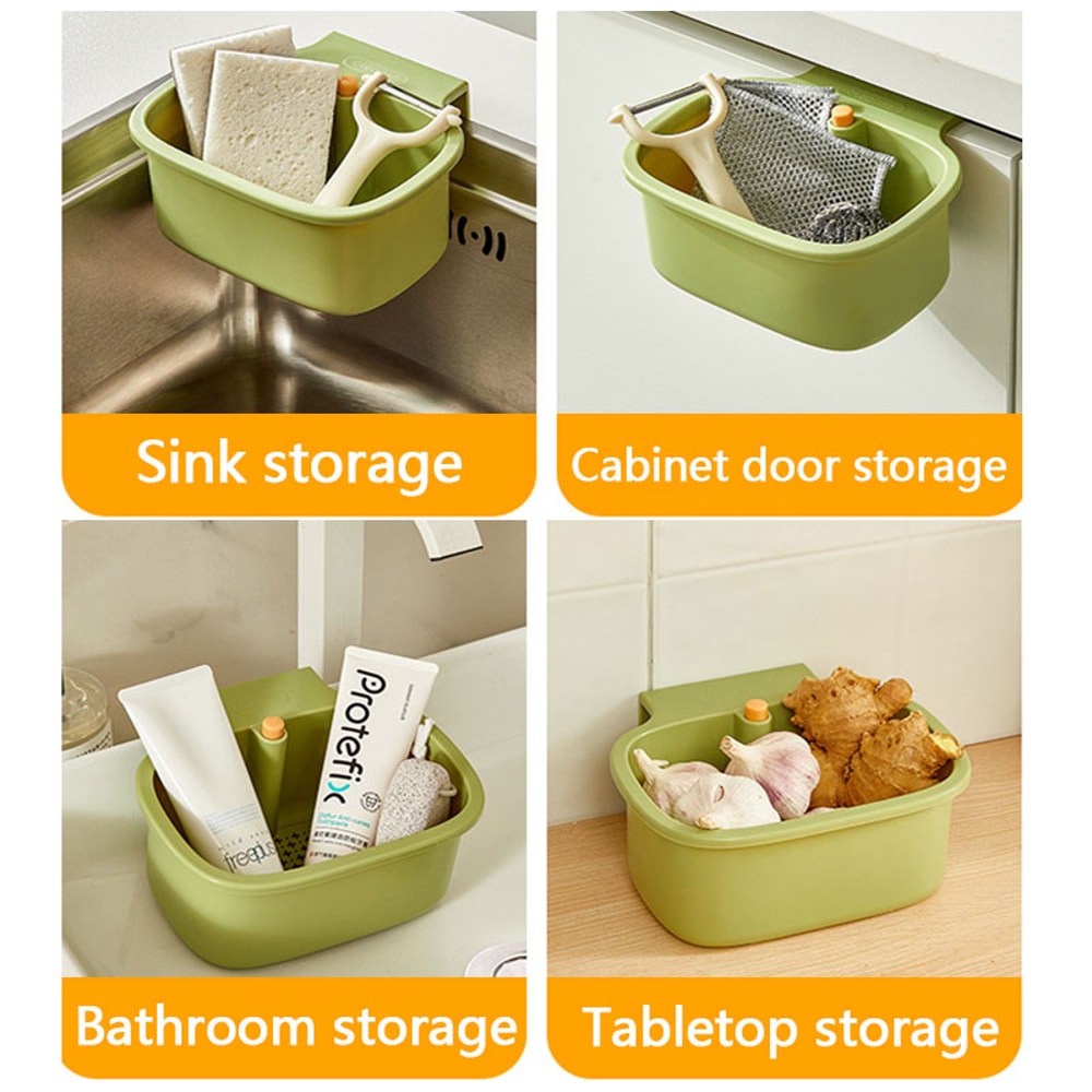 Kitchen Sink Filter Basket AntiLeak Drain Storage Rack With OneClick Press Design 3