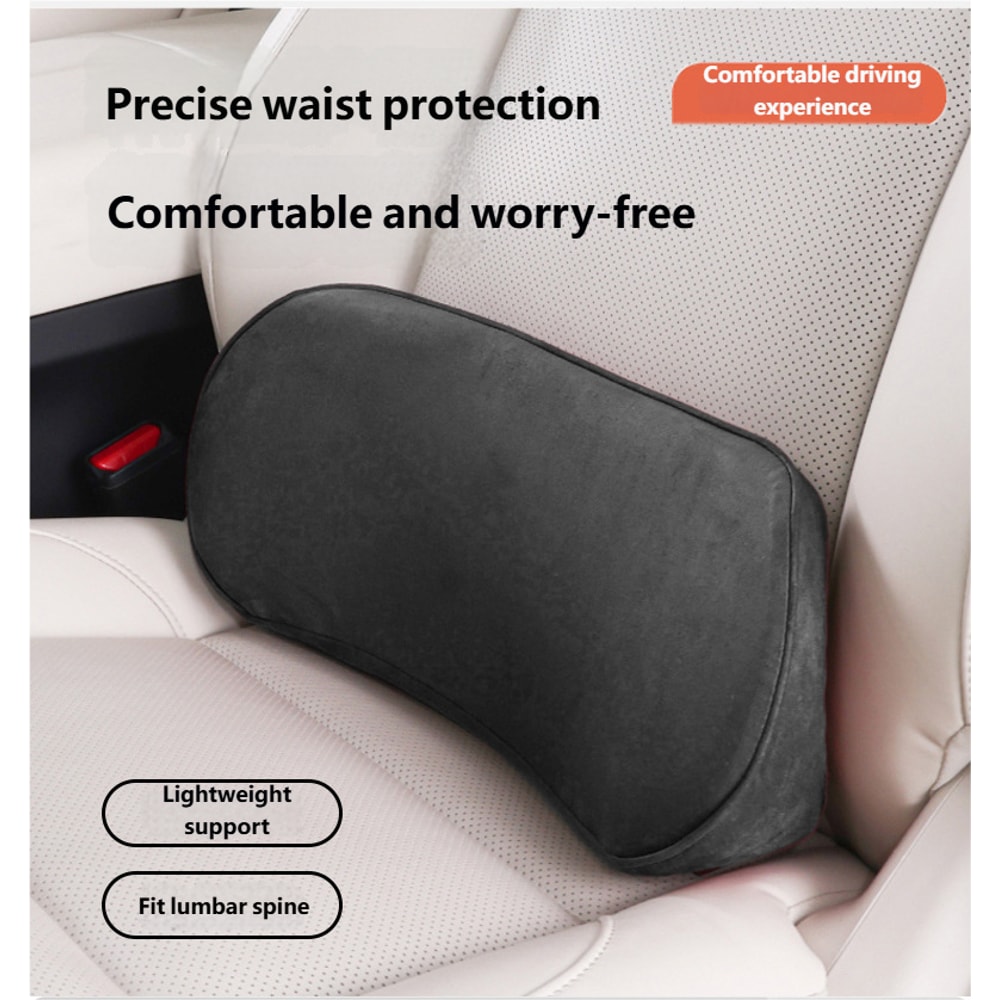 Car Memory Foam Lumbar Support Cushion Backrest for Driver & Travel Comfort