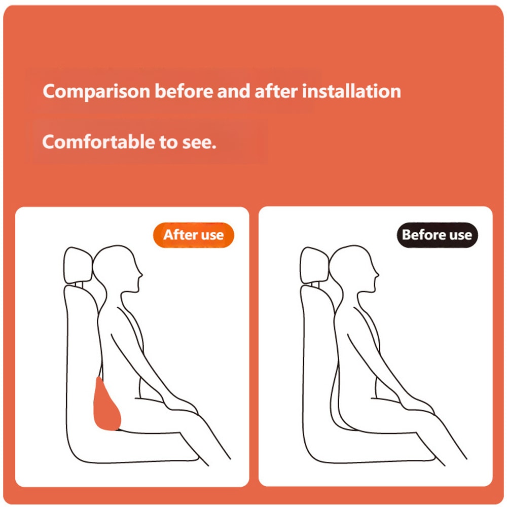 Car Memory Foam Lumbar Support Cushion Backrest for Driver & Travel Comfort