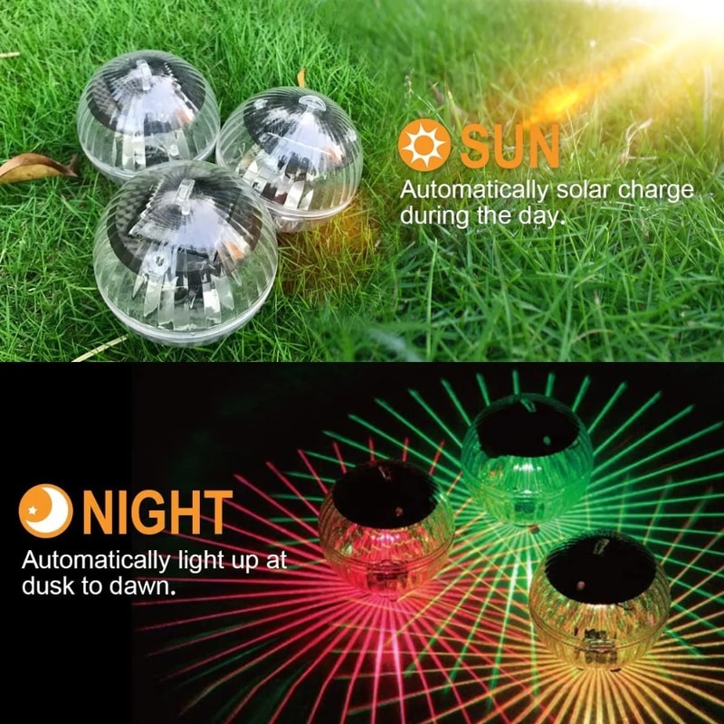 Solar Floating LED Pool Light MultiColor Changing Waterproof SolarPowered Lamp For Fish Tanks Pon 2