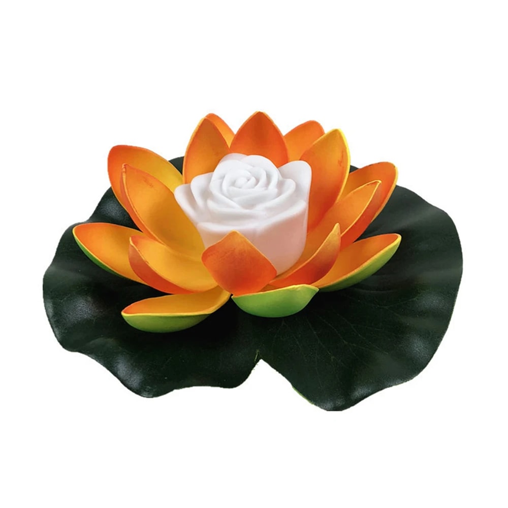LED Waterproof Floating Lotus Light Battery Operated Artificial Lily Flower Night Lamp For Pond Poo 7