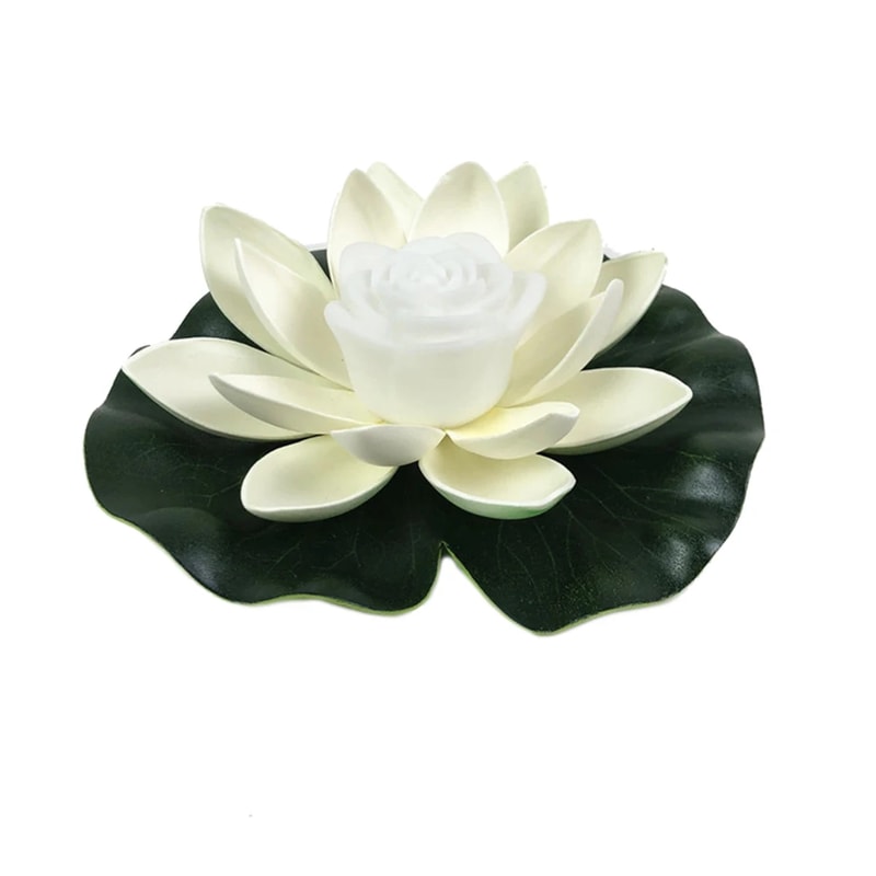 LED Waterproof Floating Lotus Light Battery Operated Artificial Lily Flower Night Lamp For Pond Poo 9