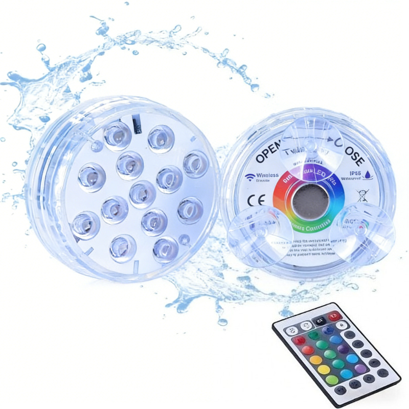 Rechargeable Submersible LED Pool Lights with Remote Waterproof Underwater LED Lights for Inground Pools and Pond