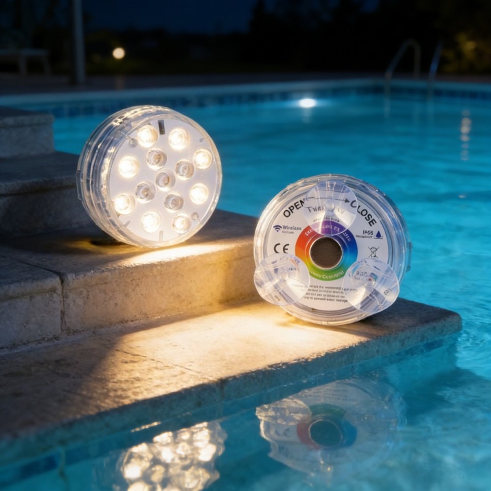 Rechargeable Submersible LED Pool Lights with Remote Waterproof Underwater LED Lights for Inground Pools and Pond