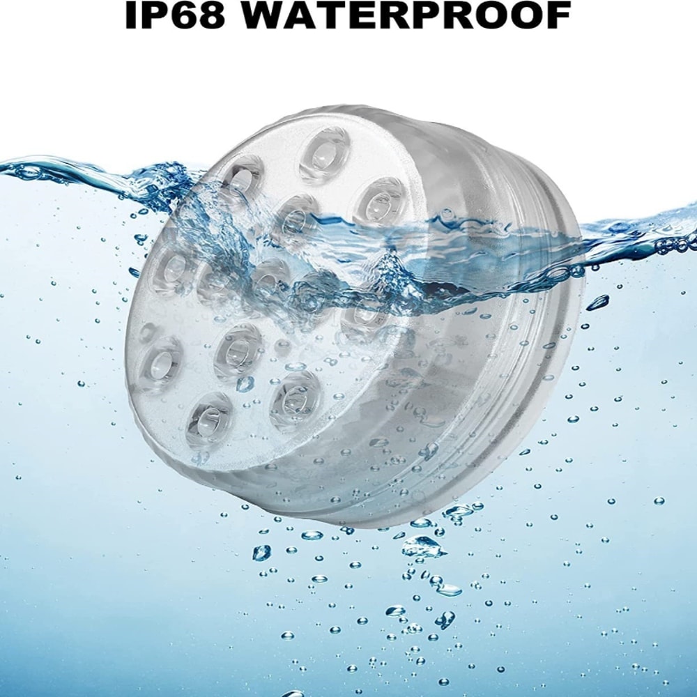 Rechargeable Submersible LED Pool Lights with Remote Waterproof Underwater LED Lights for Inground Pools and Pond